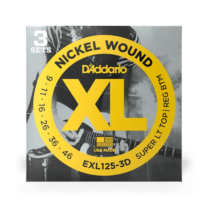Hovedbilde D'Addario EXL125-3D El. Gitar Strenger, 3-pack (09-46)
