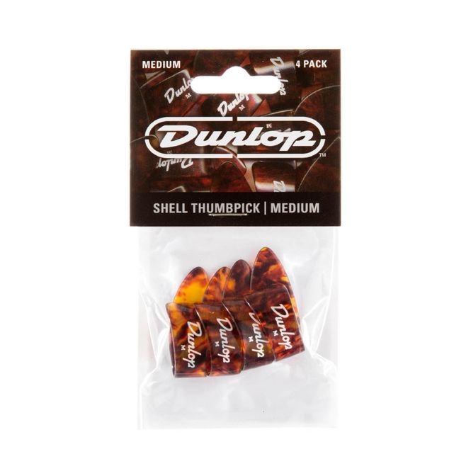 Hovedbilde Dunlop 9022P Shell Tommelplekter, Medium 4-pack