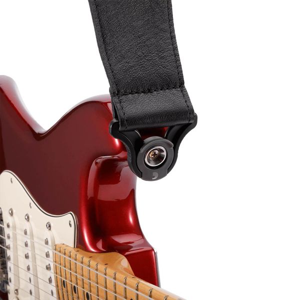 D'Addario 25BAL00 Comfort Leather Strap Auto Lock, Black