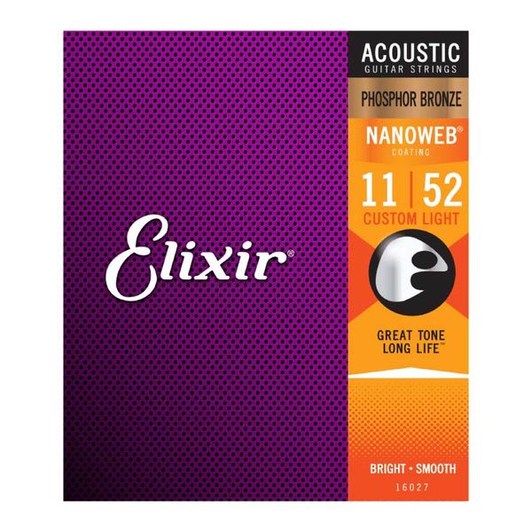Elixir Phosphor Bronze Nanoweb Custom Light 11-52