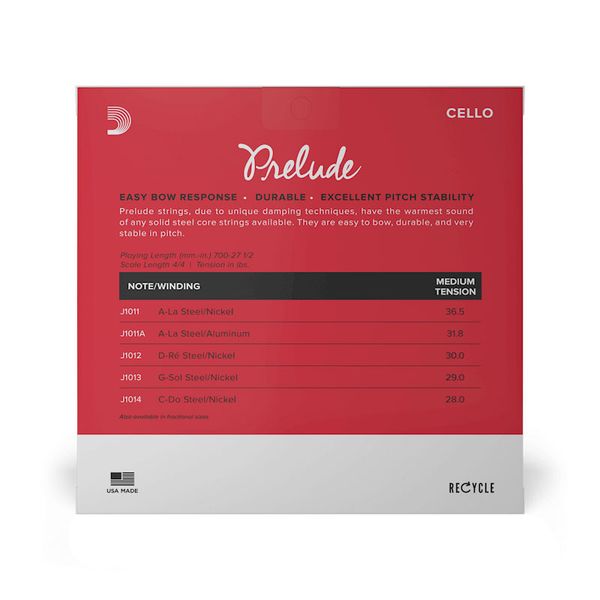 D'Addario J1010 4/4M Prelude Cello Set 4/4