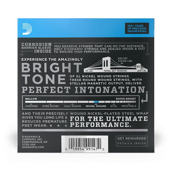 D'Addario EXL157 Baritone El. Gitar Strenger (14-68)
