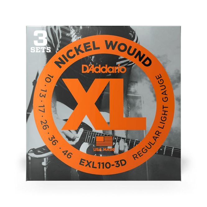 Hovedbilde D'Addario EXL110-3D El. Gitar Strenger, 3-pack (10-46)